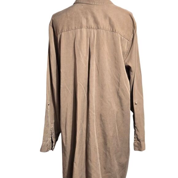 J. JILL Brown Long Button Down Shirt or Mini Dress - Picture 4 of 7
